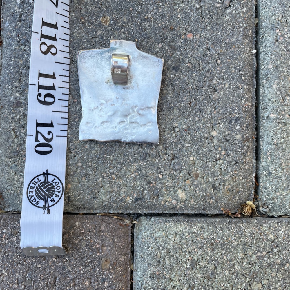 Vintage. Silver. Rectangular Human Chest Pendant - image 2